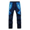 thumbnail image 1 of Xfvqtps Snow Pants Plush Lined Waist Elastic Zipper Pockets Color Blocking Thermal Warm Waterproof Winter Trouser Pants Blue, 1 of 7