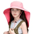 thumbnail image 1 of Xfvqtps Kids Sun Hat with Neck Flap Boys Girls Summer Hat Adjustable Strap Wide Brim Beach Breathable Sun Protection Hat, 1 of 5