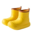 thumbnail image 1 of Xfvqtps Kids Toddler Child Rain Boots Mid Calf Solid Color Thick Sole Anti Collision Waterproof Non Slip Rubber Sole Garden Shoes Outdoor EVA Rain Shoes for 4-11 Years Yellow, 1 of 4