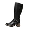 thumbnail image 1 of Xfvqtps Knee High Boots for Women Wide Calf Side Zipper Block Low Heel Faux Leather Tall Boots, 1 of 9