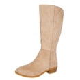 thumbnail image 1 of Xfvqtps Knee High Boots for Women Zipper Back Block Low Heel Suede Tall Boots, 1 of 9