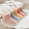 thumbnail image 1 of Xfvqtps Knit Slipper Boots for Womens up to Ankle Plush Lined Fuzzy Solid Color Slip on Soft Sole Memory Foam Non Slip Insulated Warm Winter Snow Boots Green, 1 of 9