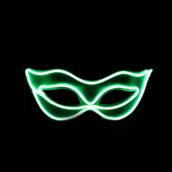 Xfvqtps LED Mardi Gras Mask for Women Flash Light up Masquerade Masks Half Face Carnival Mask for Makeup Performance Ball Party(Battery Not Included) Green