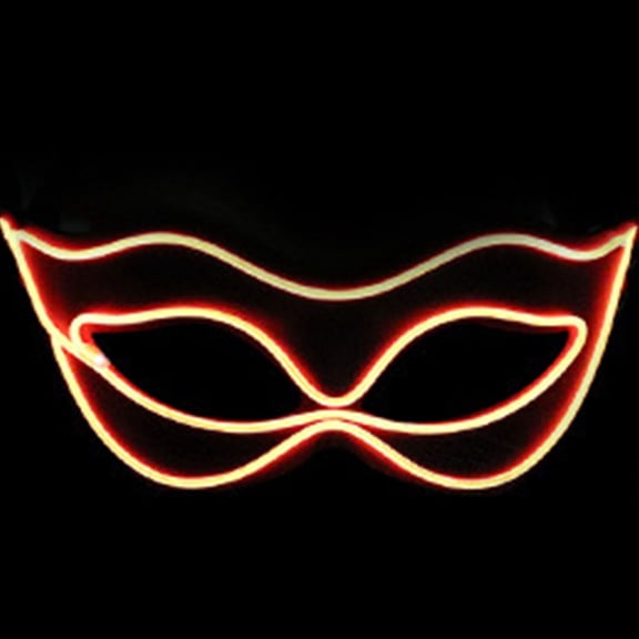 Xfvqtps LED Mardi Gras Mask for Women Flash Light up Masquerade Masks Half Face Carnival Mask for Makeup Performance Ball Party(Battery Not Included) Orange