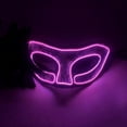 thumbnail image 1 of Xfvqtps LED Mardi Gras Mask for Women Flash Light up Masquerade Masks Half Face Lace Feather Carnival Mask for Makeup Performance Ball Party(Battery Not Included) Pink, 1 of 5