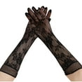 thumbnail image 1 of Xfvqtps Ladies Mesh Gloves Decoration Lace Floral Elastic Breathable Sleeves Party Ice Silk Gloves Black, 1 of 3
