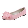 thumbnail image 1 of Xfvqtps Ladys Single Shoes Bowknot Suede Surface Pointy Toe Flat Bottom Soft Sole Fashion Work Casual Shoes Spring and Summer New Shallow Mouth Slip on Flat Shoes Pink, 1 of 1