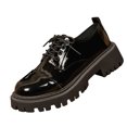 thumbnail image 1 of Xfvqtps Loafers for Women Lace up Thick Sole Patent Leather Slip on Office Work Business School Dressy Casual Shoes, 1 of 7