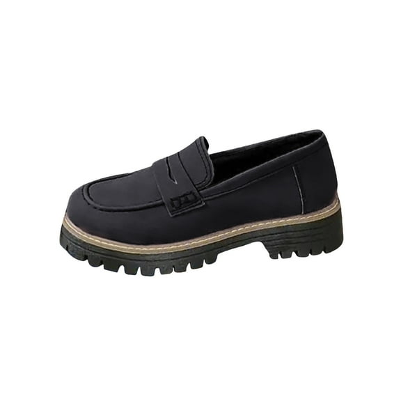 Xfvqtps Loafers for Women Flatform Chunky Penny Loafer Thick Sole Comfortable Slip on Work Office Business Casual Dress Shoes Black