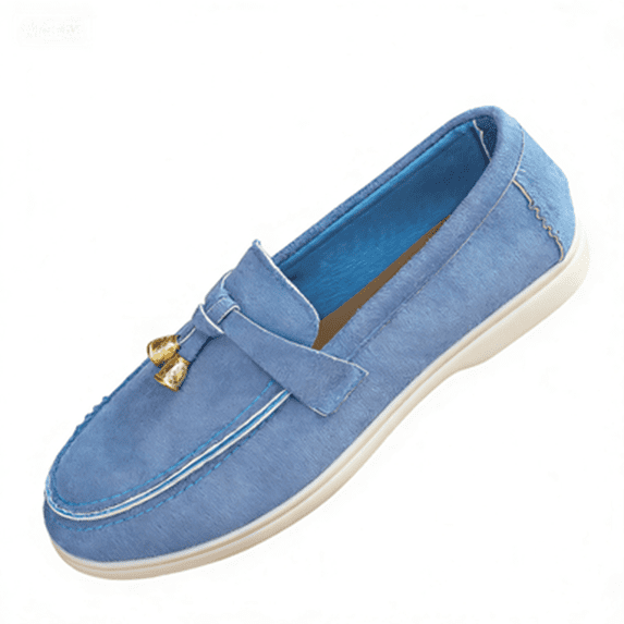 Xfvqtps Loafers for Women Suede Slip on Flat Soft Soled Office Work Business Casual Shoes