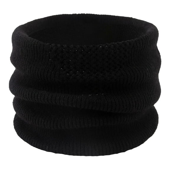 Xfvqtps Loop Scarf for Womens Necks Warmer Knitting Hollow Out Solid Color Cozy Soft Comfortable Windproof Coldproof Warm Fall Winter Neck Gaiters Black