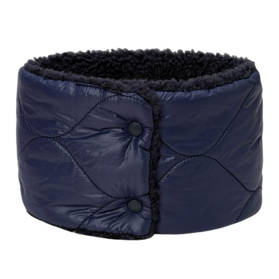 Xfvqtps Loop Scarf for Womens Necks Warmer with Snap Button Leather Surface Plush Lining Cozy Soft Comfortable Thickened Windproof Coldproof Warm Winter Neck Gaiters Navy