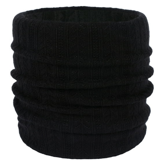 Xfvqtps Loop Scarf for Womens Solid Color Knitting Stretch Necks Warmer Windproof Coldproof Cozy Warm Fall Neck Gaiters Black