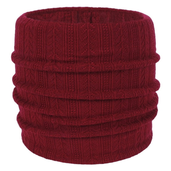 Xfvqtps Loop Scarf for Womens Solid Color Knitting Stretch Necks Warmer Windproof Coldproof Cozy Warm Fall Neck Gaiters Wine