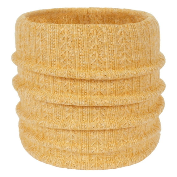 Xfvqtps Loop Scarf for Womens Solid Color Knitting Stretch Necks Warmer Windproof Coldproof Cozy Warm Fall Neck Gaiters Yellow