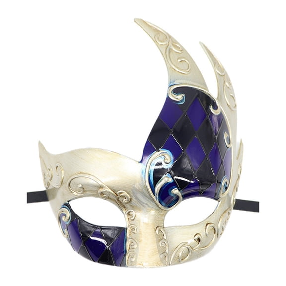 Xfvqtps Mardi Gras Mask for Men Masquerade Masks Half Face Carnival Mask for Makeup Performance Ball Party Blue