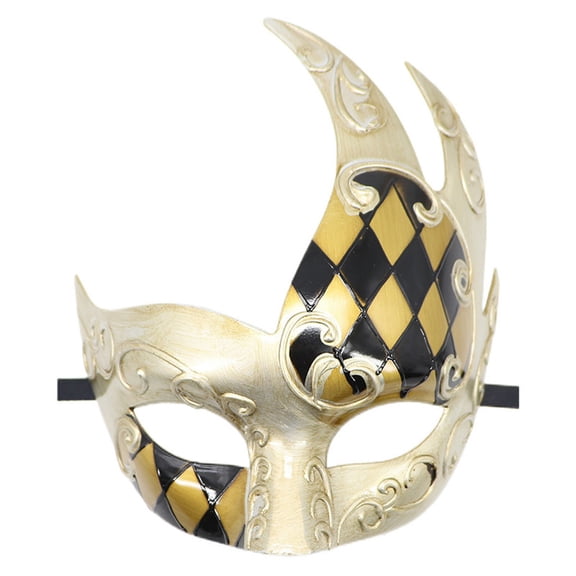 Xfvqtps Mardi Gras Mask for Men Masquerade Masks Half Face Carnival Mask for Makeup Performance Ball Party Gold