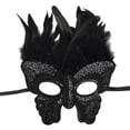 thumbnail image 1 of Xfvqtps Mardi Gras Mask for Men and Women Masquerade Masks Multicolored Glitter Sequin Faux Feather Carnival Mask for Makeup Performance Ball Party Black, 1 of 6