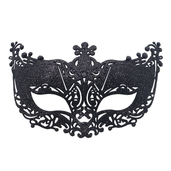 Xfvqtps Mardi Gras Mask for Women Masquerade Masks Flash Glitter Sparkly Carnival Mask for Makeup Performance Ball Party Black