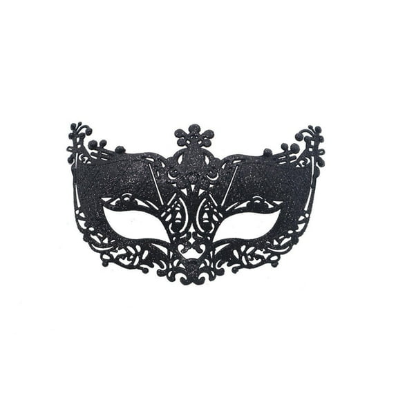 Xfvqtps Mardi Gras Mask for Women Masquerade Masks Flash Glitter Sparkly Carnival Mask for Makeup Performance Ball Party Black