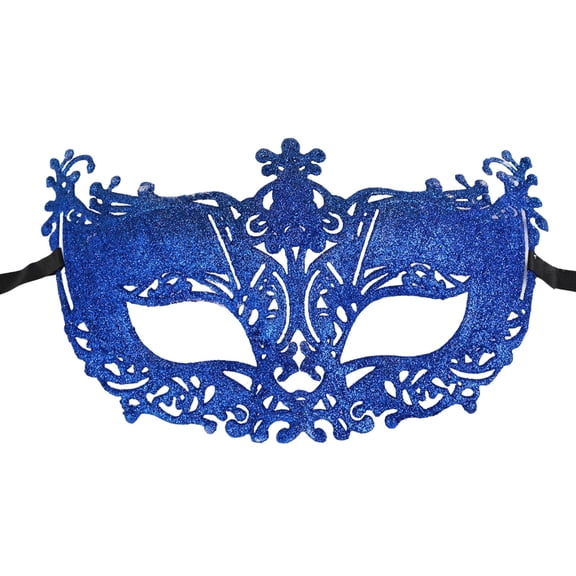 Xfvqtps Mardi Gras Mask for Women Masquerade Masks Flash Glitter Sparkly Carnival Mask for Makeup Performance Ball Party Blue