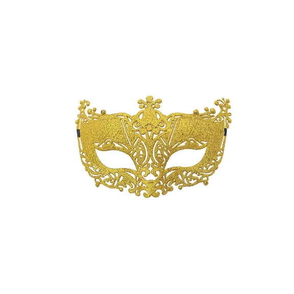 Xfvqtps Mardi Gras Mask for Women Masquerade Masks Flash Glitter Sparkly Carnival Mask for Makeup Performance Ball Party Gold