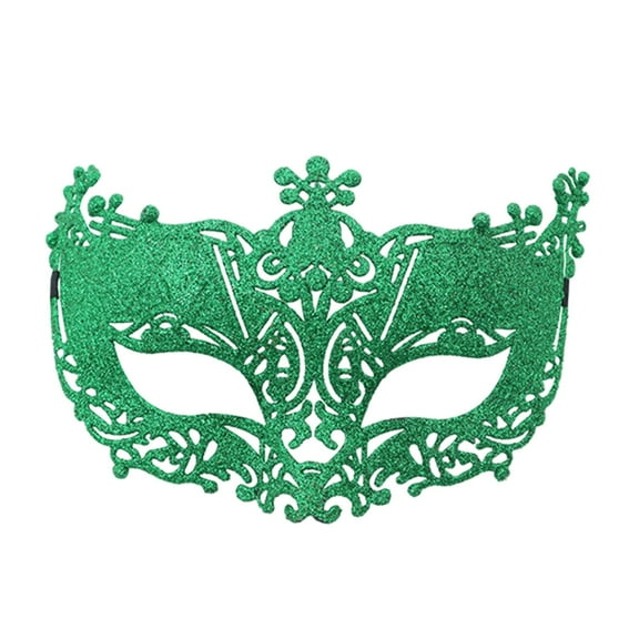 Xfvqtps Mardi Gras Mask for Women Masquerade Masks Flash Glitter Sparkly Carnival Mask for Makeup Performance Ball Party Green