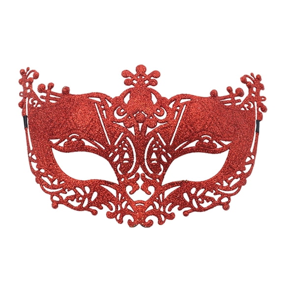 Xfvqtps Mardi Gras Mask for Women Masquerade Masks Flash Glitter Sparkly Carnival Mask for Makeup Performance Ball Party Red