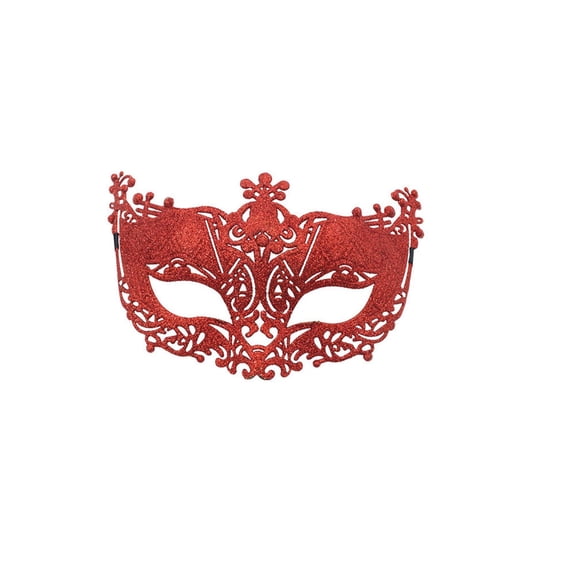 Xfvqtps Mardi Gras Mask for Women Masquerade Masks Flash Glitter Sparkly Carnival Mask for Makeup Performance Ball Party Red