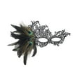 thumbnail image 1 of Xfvqtps Mardi Gras Mask for Women Masquerade Masks Half Face Feather Rhinestone Hollow out Carnival Mask for Makeup Performance Ball Party Black, 1 of 4
