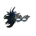 thumbnail image 1 of Xfvqtps Mardi Gras Mask for Women Masquerade Masks Half Face Feather Rhinestone Hollow out Carnival Mask for Makeup Performance Ball Party Blue, 1 of 3