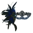 thumbnail image 1 of Xfvqtps Mardi Gras Mask for Women Masquerade Masks Half Face Feather Rhinestone Hollow out Carnival Mask for Makeup Performance Ball Party Blue, 1 of 3