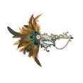 thumbnail image 1 of Xfvqtps Mardi Gras Mask for Women Masquerade Masks Half Face Feather Rhinestone Hollow out Carnival Mask for Makeup Performance Ball Party Gold, 1 of 5
