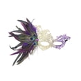 thumbnail image 1 of Xfvqtps Mardi Gras Mask for Women Masquerade Masks Half Face Faux Feather Rhinestone Hollow out Carnival Mask for Makeup Performance Ball Party Purple, 1 of 3