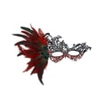 thumbnail image 1 of Xfvqtps Mardi Gras Mask for Women Masquerade Masks Half Face Faux Feather Rhinestone Hollow out Carnival Mask for Makeup Performance Ball Party Red, 1 of 5