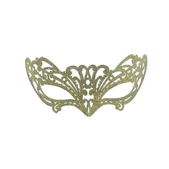 Xfvqtps Mardi Gras Mask for Women Masquerade Masks Half Face Flash Glitter Fox Shape Carnival Mask for Makeup Performance Ball Party Beige