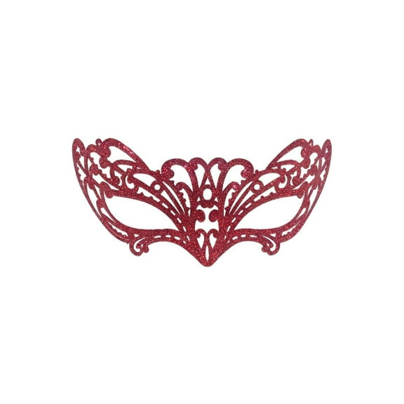 Xfvqtps Mardi Gras Mask for Women Masquerade Masks Half Face Flash Glitter Fox Shape Carnival Mask for Makeup Performance Ball Party Red