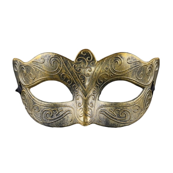 Xfvqtps Masquerade Mask for Men Half Face Retro Rome Mask Ball Mask Celebrations Party Accessory Gold