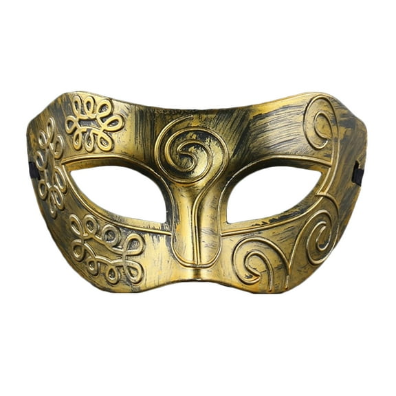 Xfvqtps Masquerade Mask for Men Half Face Retro Rome Mask Ball Mask Celebrations Party Accessory Gold