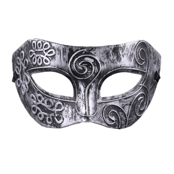 Xfvqtps Masquerade Mask for Men Half Face Retro Rome Mask Ball Mask Celebrations Party Accessory Silver