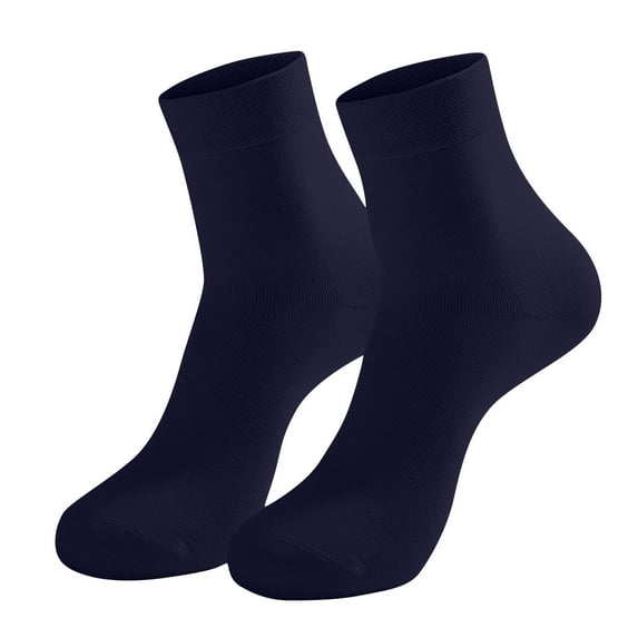 Xfvqtps Men Dress Socks Mid Tube Solid Color Soft Comfortable Breathable Socks Dark Blue