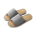 thumbnail image 1 of Xfvqtps Men House Slippers Linen Flax Insole Memory Foam Soft Sole Non Slip Slide Bedroom Indoor Slippers Gray, 1 of 5