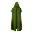 thumbnail image 1 of Xfvqtps Men Long Patchwork Hooded Collar Strap Shawl Solid Color Casual Party Retro Masquerade Robe Gothic Cloak Stage Outfit Green, 1 of 5