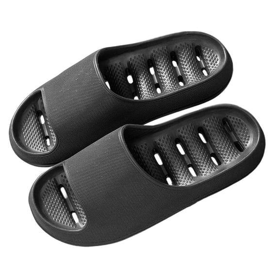 Xfvqtps Men Slide Slippers with Drain Holes Non-Slip Thick Sole Breathable EVA Sandals Shower Home Comfortable Bathroom Shoes House Slippers