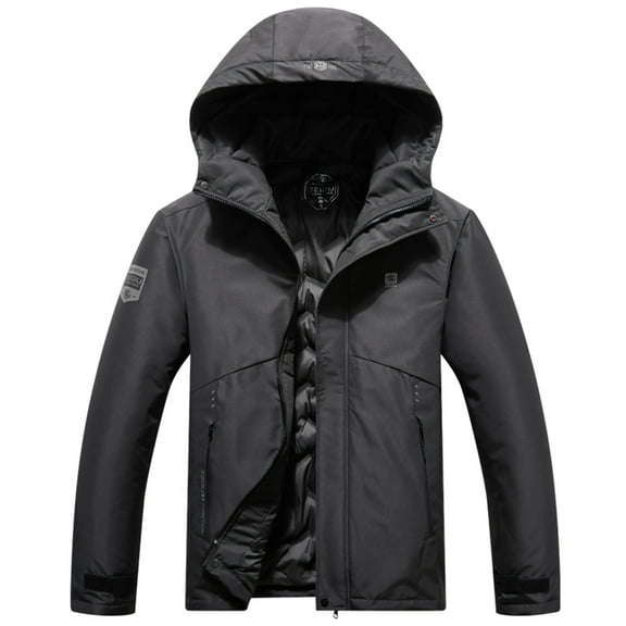 Xfvqtps Men Snowboard Jacket Ski Coat Warm Hooded Waterproof Windproof Snow Jackets Winter Mountain Coat Dark Gray