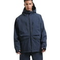 thumbnail image 1 of Xfvqtps Men Snowboard Jacket Ski Coat Zipper Multiple Pockets Waterproof Snow Jackets Winter Hooded Mountain Coat Navy, 1 of 9