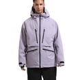thumbnail image 1 of Xfvqtps Men Snowboard Jacket Ski Coat Zipper Multiple Pockets Waterproof Snow Jackets Winter Hooded Mountain Coat Purple, 1 of 9