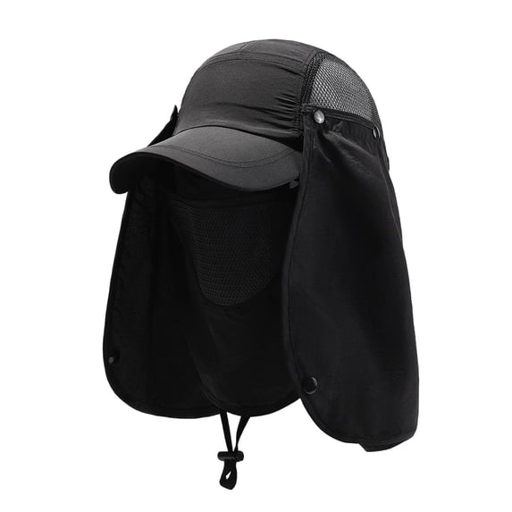 Xfvqtps Men Sun Hat with Neck Flap Adjustable Drawstring Detachable Breathable Summer Beach Baseball Hat for Fishing Climbing