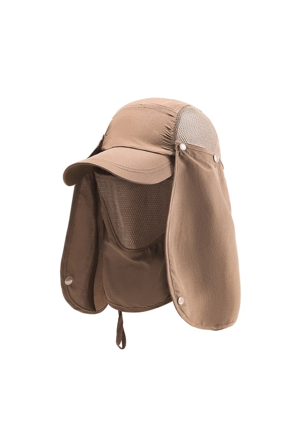 Men Sun Hat with Neck Flap Adjustable Drawstring Detachable Breathable Summer Beach Baseball Hat for Fishing Climbing