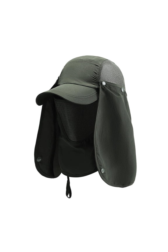 Men Sun Hat with Neck Flap Adjustable Drawstring Detachable Breathable Summer Beach Baseball Hat for Fishing Climbing